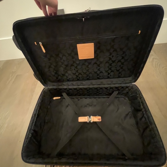 Coach Wheeled Carry-On in Black Canvas with Signature Logo Interior - Picture 9 of 17